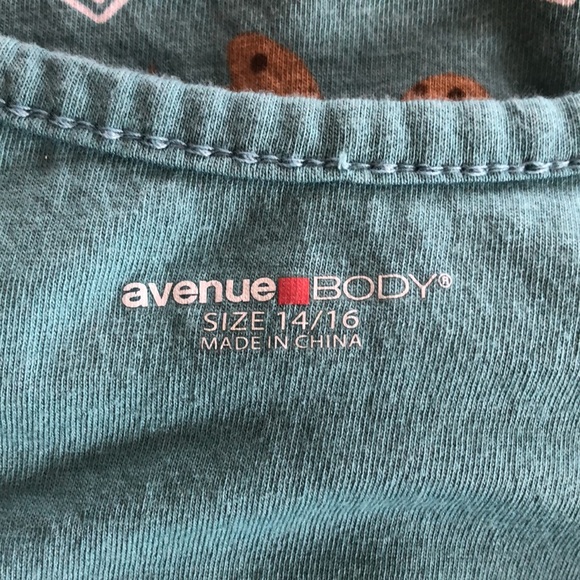 Avenue Body Teal Cookies and Milk Sleep Shirt - Picture 4 of 8
